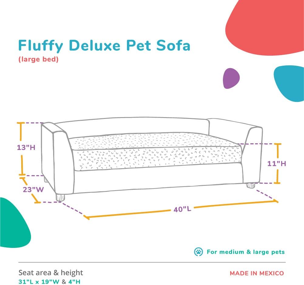 Keet Fluffy Deluxe – Cama para mascotas, color chocolate, grande (40 x 23 x 13 pulgadas)