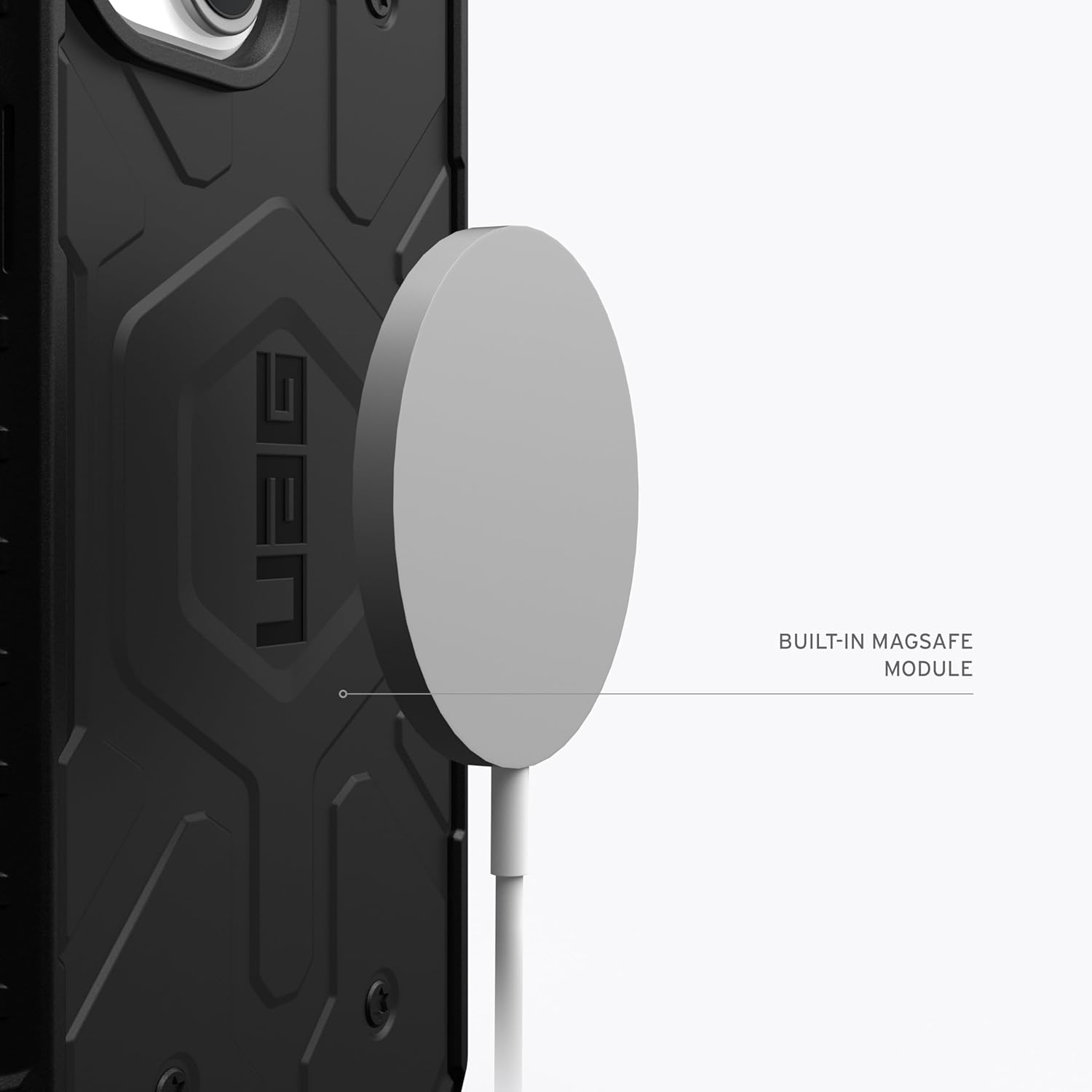 URBAN ARMOR GEAR UAG – Funda compatible con iPhone 15 de 6.1 pulgadas, Pathfinder color negro, imán integrado compatible con carga MagSafe, funda