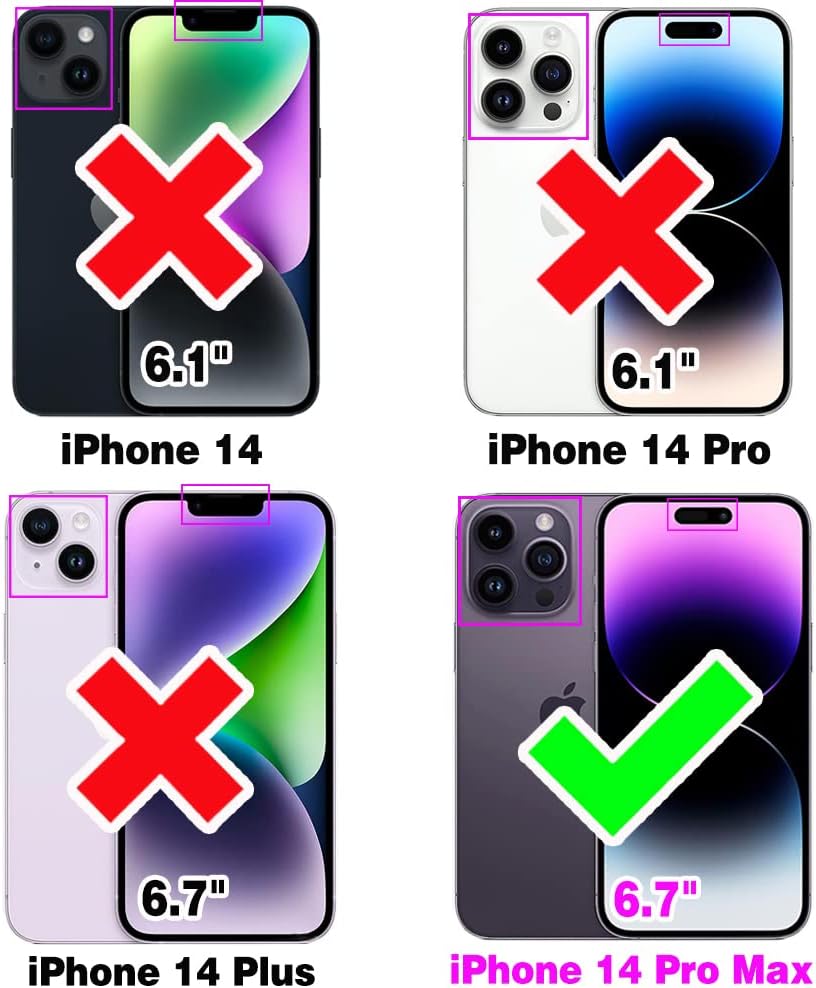 Asuwish Funda de teléfono para iPhone 14 Pro Max de 6.7 pulgadas con clip para cinturón transparente, soporte híbrido a prueba de golpes, grado