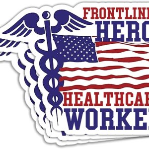 MAIANEY (3 unidades) Pegatina de trabajador sanitario de primera línea de héroe de la salud, calcomanía de agradecimiento para trabajadores de la MAIANEY (3 unidades) Pegatina de trabajador sanitario de primera línea de héroe de la salud, calcomanía de agradecimiento para trabajadores de la