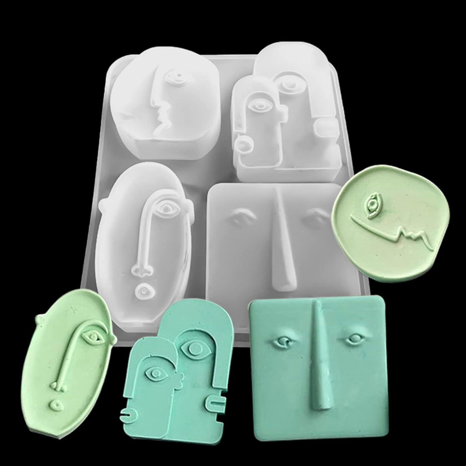 Moldes de silicona abstractos para velas, arte y retrato, molde de jabón hecho en casa, molde para hacer velas, molde para velas de cara humana 3D,