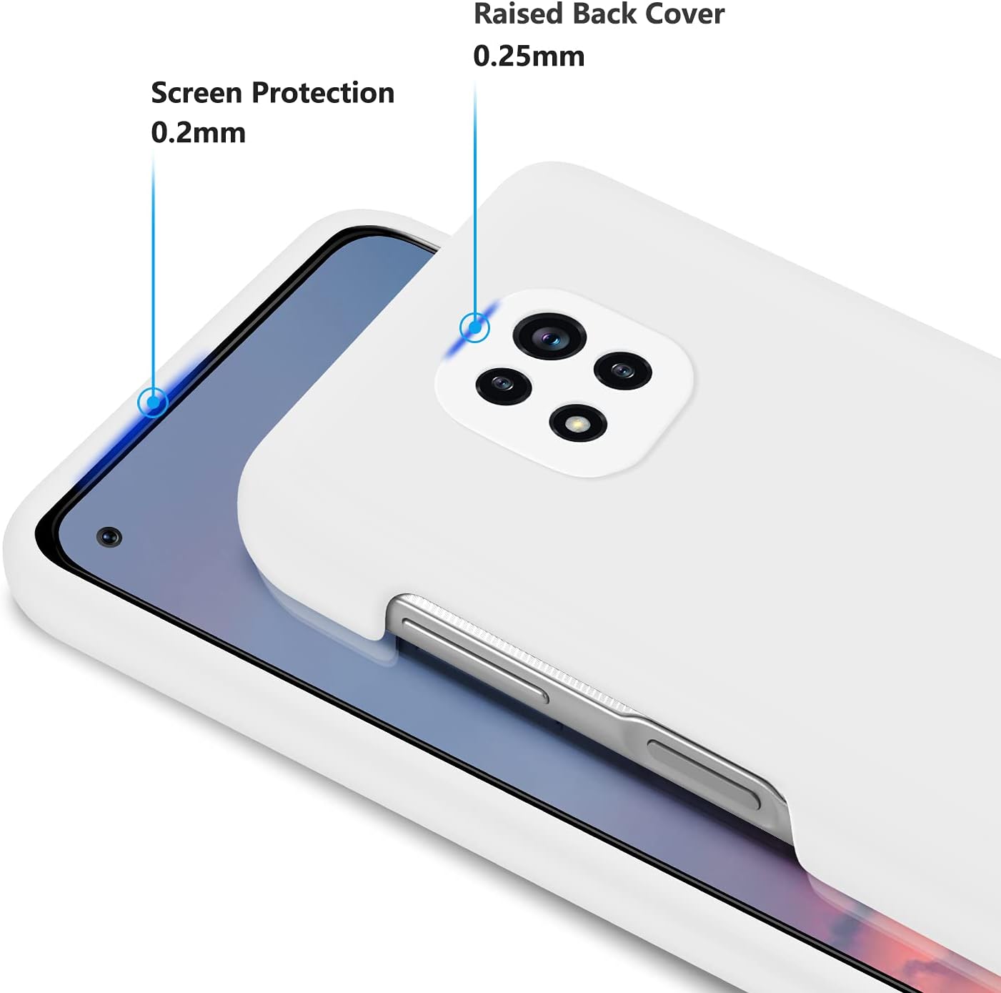 E Segoi Moto G Power 2021 – Funda de goma de gel de silicona líquida a prueba de golpes, cojín de forro de tela de microfibra suave compatible con