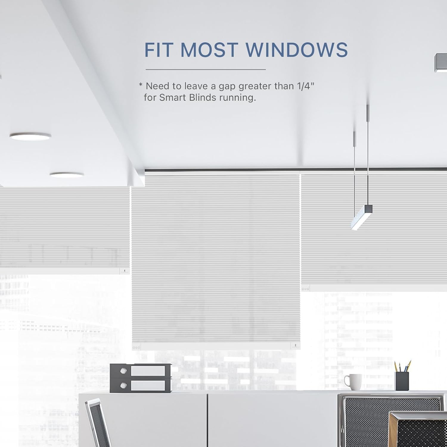 THIRDREALITY ZigBee Smart Blind Lite – Persianas motorizadas semitransparentes, control inteligente, persianas inalámbricas de panal con pilas AA,