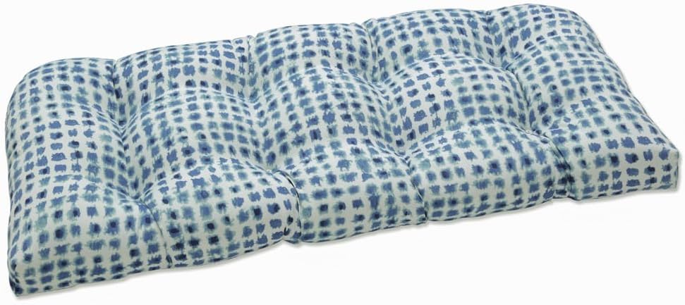 Pillow Perfect Exterior  Cojín de mimbre de porcelana Alauda para interiores, 44 X 19 X 5, azul