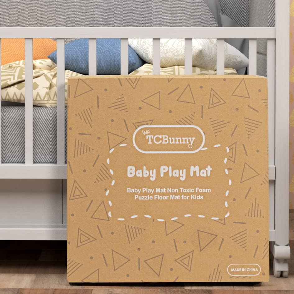 TCBunny – Alfombra de juego extragrande para bebés, tapete de espuma de rompecabezas de 4 x 6 pies para niños y niños pequeños (bohemia)