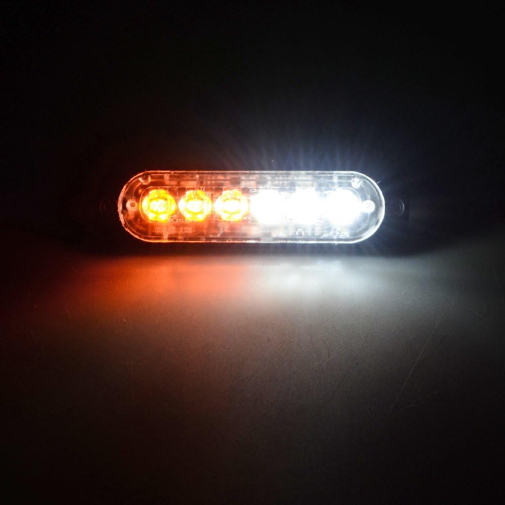 20 unidades de 6 LED blanco ámbar montaje en superficie de emergencia baliza de advertencia de flash de precaución construcción barra de luz
