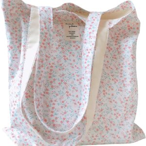 Bolsa de lona de algodón, reutilizable, suave, bolsa de hombro floral para viajes de playa, compras Bolsa de lona de algodón, reutilizable, suave, bolsa de hombro floral para viajes de playa, compras
