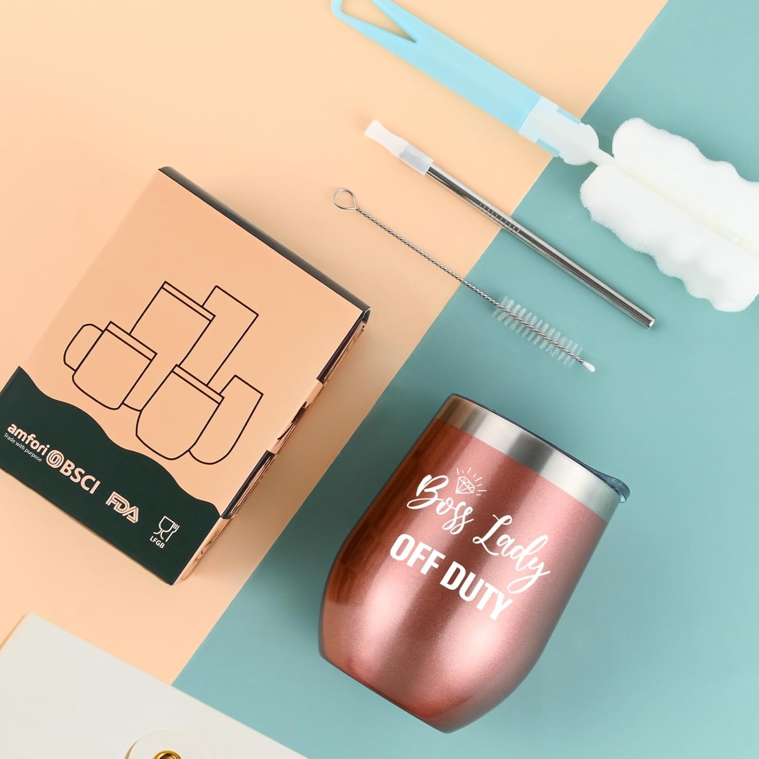 LiqCool – Regalos de Boss Lady para mujer, vaso de vino aislado para jefa, regalos de vino para mujeres y mujeres, regalos de mejor jefa para el día