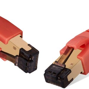 Cable Ethernet Cat 8, color naranja, 35 pies, 40 Gbps, 2000 Mhz cobre 26AWG SFTP blindado de rendimiento de alta velocidad, conector RJ45 chapado en