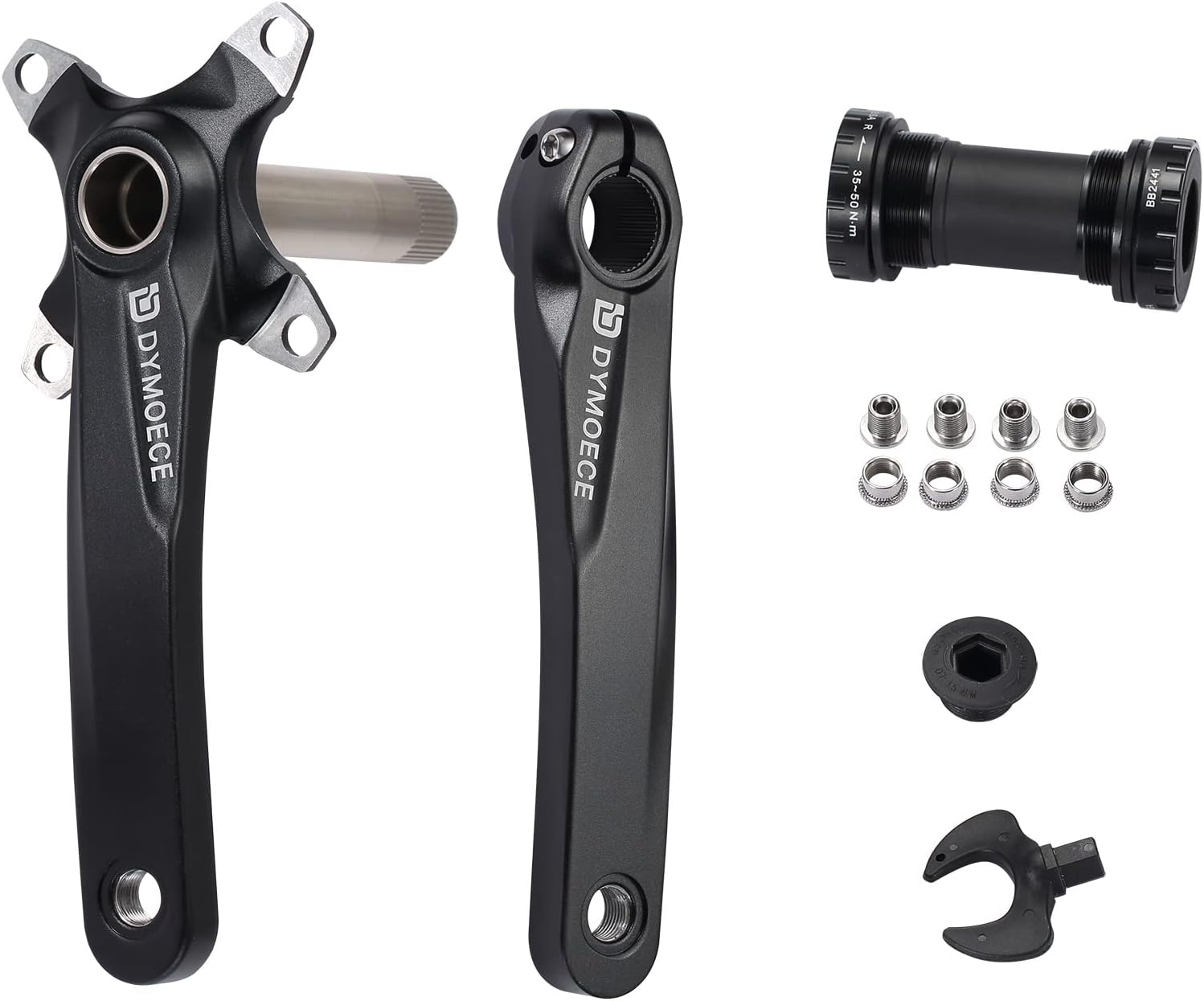 Juego de bielas de bicicleta con kit de soporte inferior y pernos de plato para bicicleta de carretera MTB BMX, compatible con Shimano Sram FSA