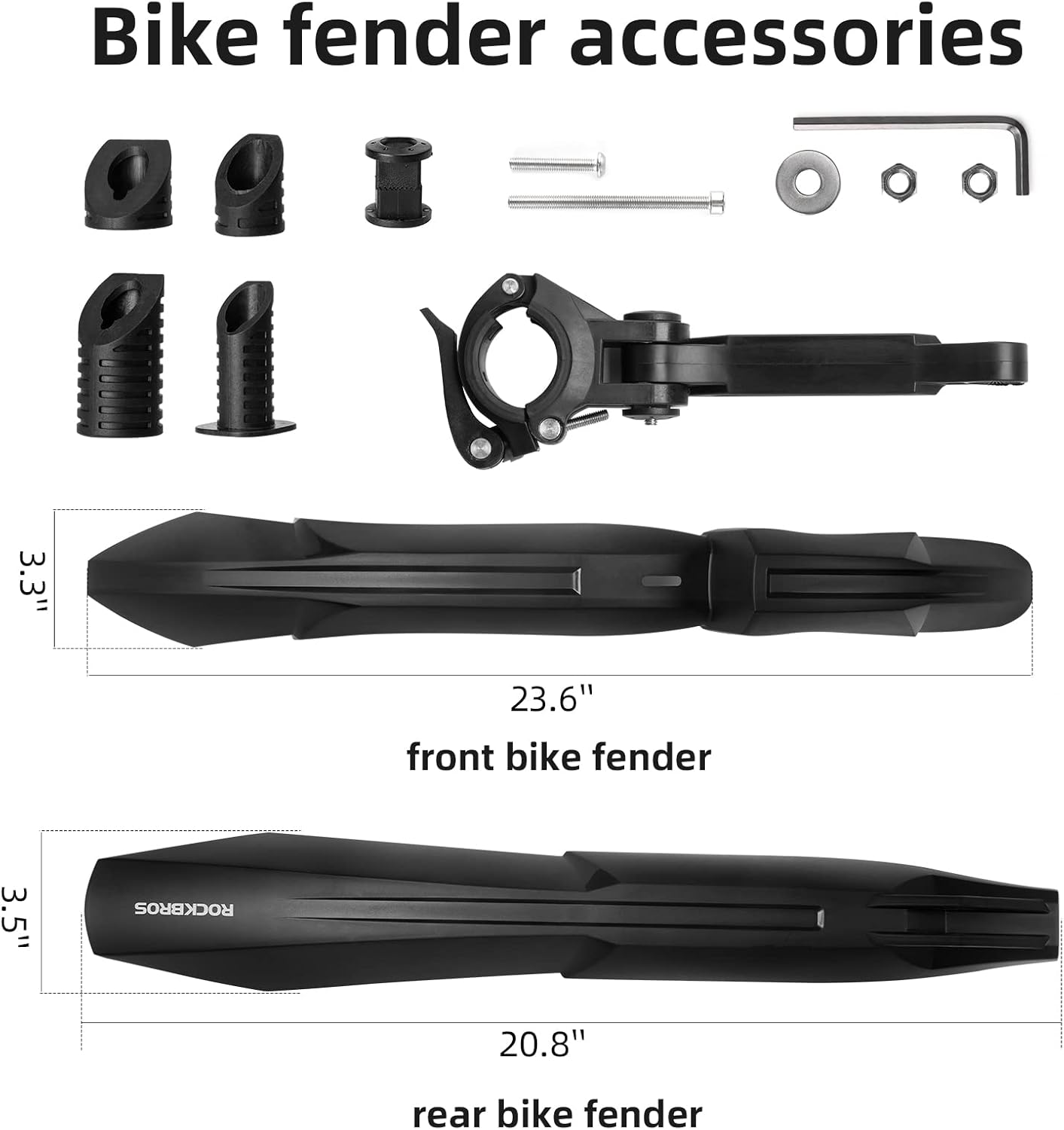 ROCKBROS Guardabarros de bicicleta ajustable MTB Fender Bike Guardabarros trasero Guardabarros Ciclismo Guardabarros