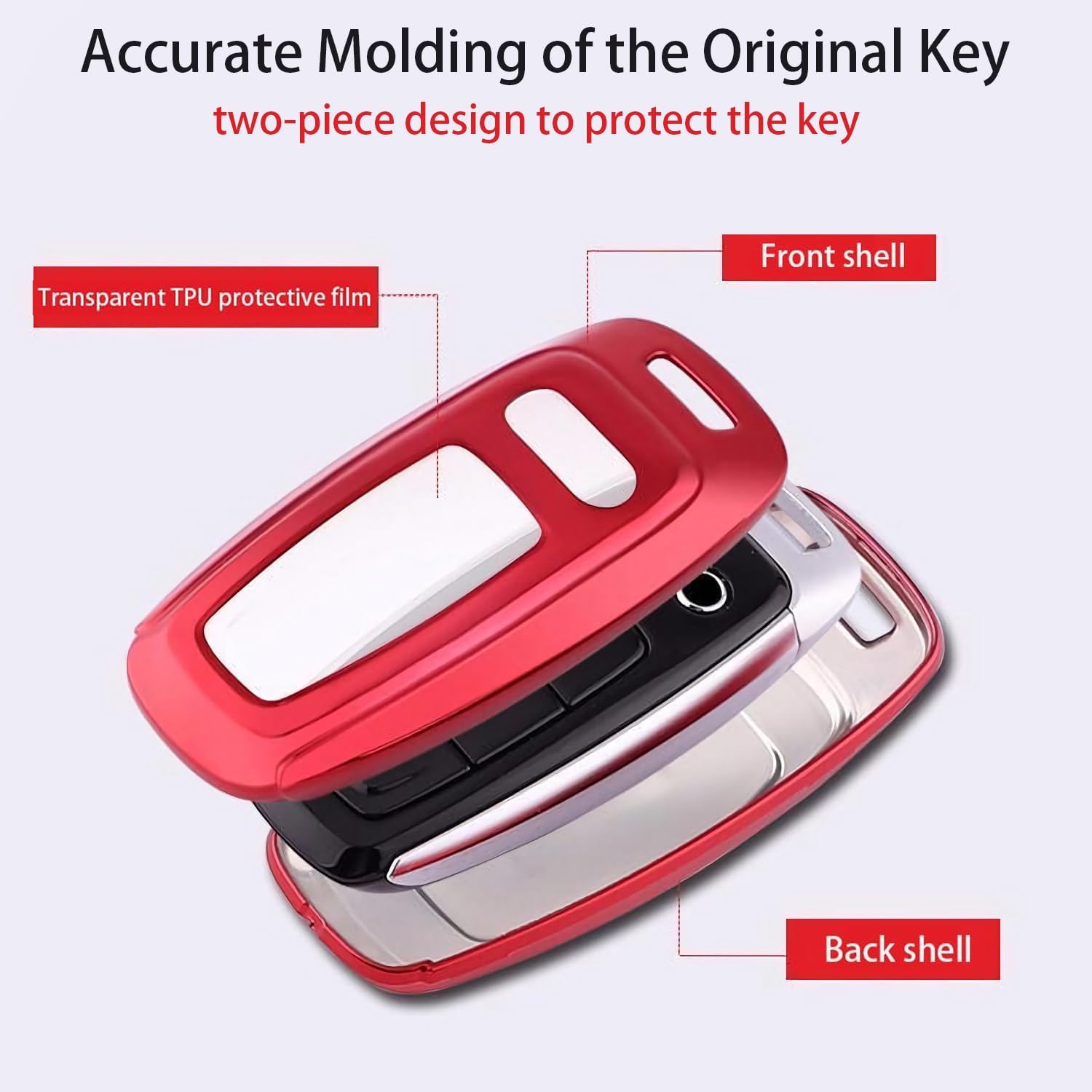 for Audi Key Fob Cover Case Compatible with Audi A3 A6 A7 A8 Q7 Q8 E-Tron S3 S6 S7 SQ7 SQ8 RS6 RS7 A6L Accessories