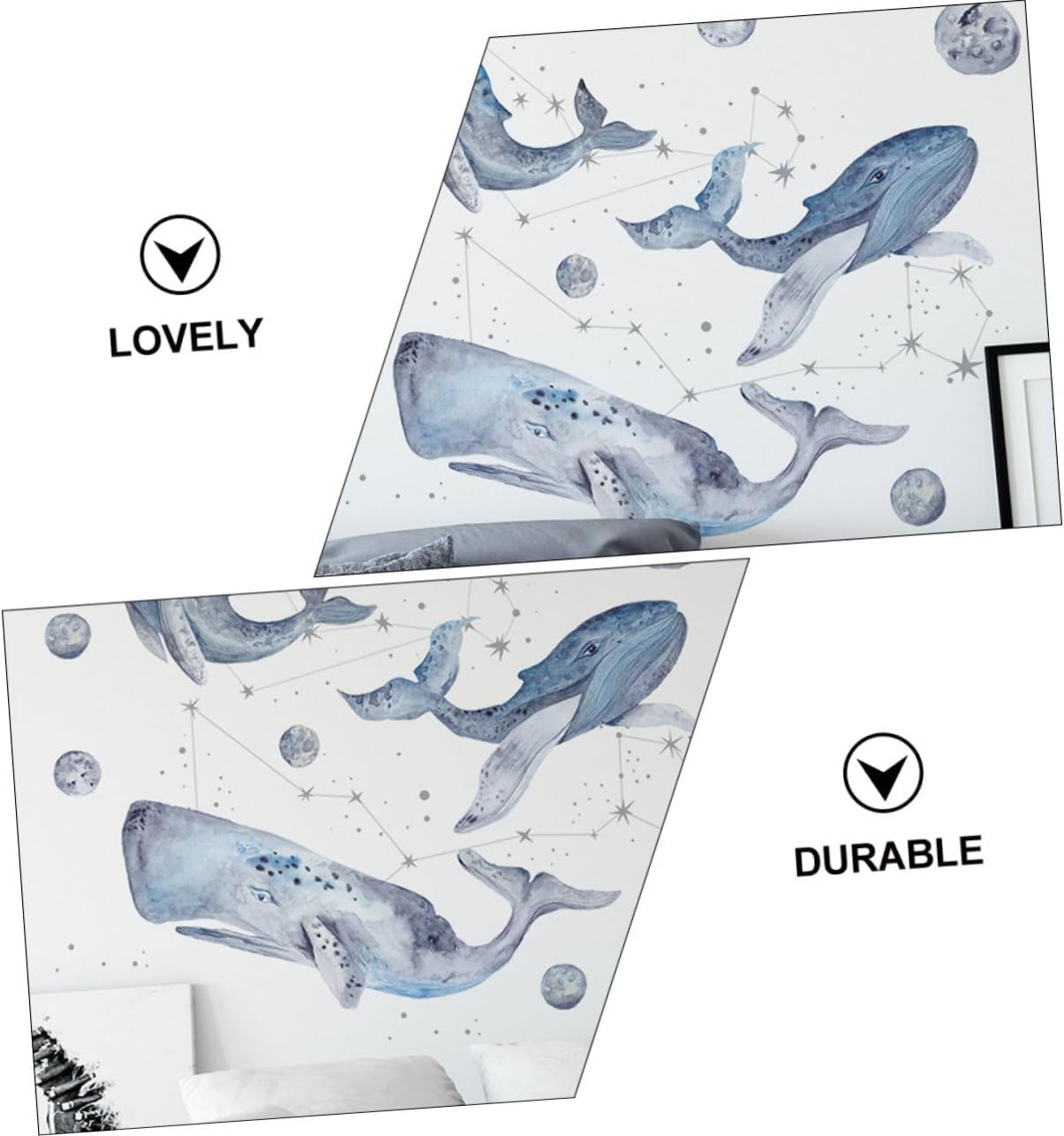 1 Unidades Etiqueta De Pared De Ballena Azul Ducha Sala De Ducha Adhesivo De Pared Calcomanías De La Habitación De Los Niños Papel Pintado Pegatinas