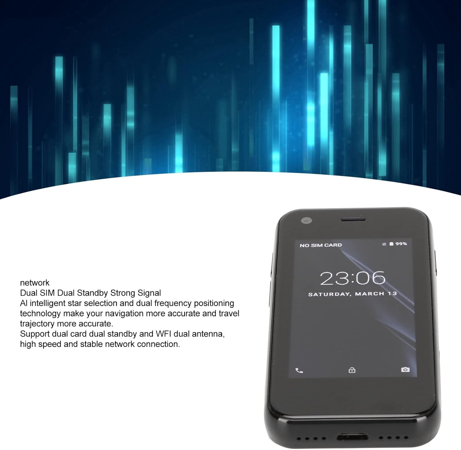 ASHATA Mini teléfono móvil, 3G pequeño teléfono inteligente desbloqueado, WiFi GPS, 1GB RAM 8GB ROM, Quad Core, 2.5in Android Cellpohone Soporte App