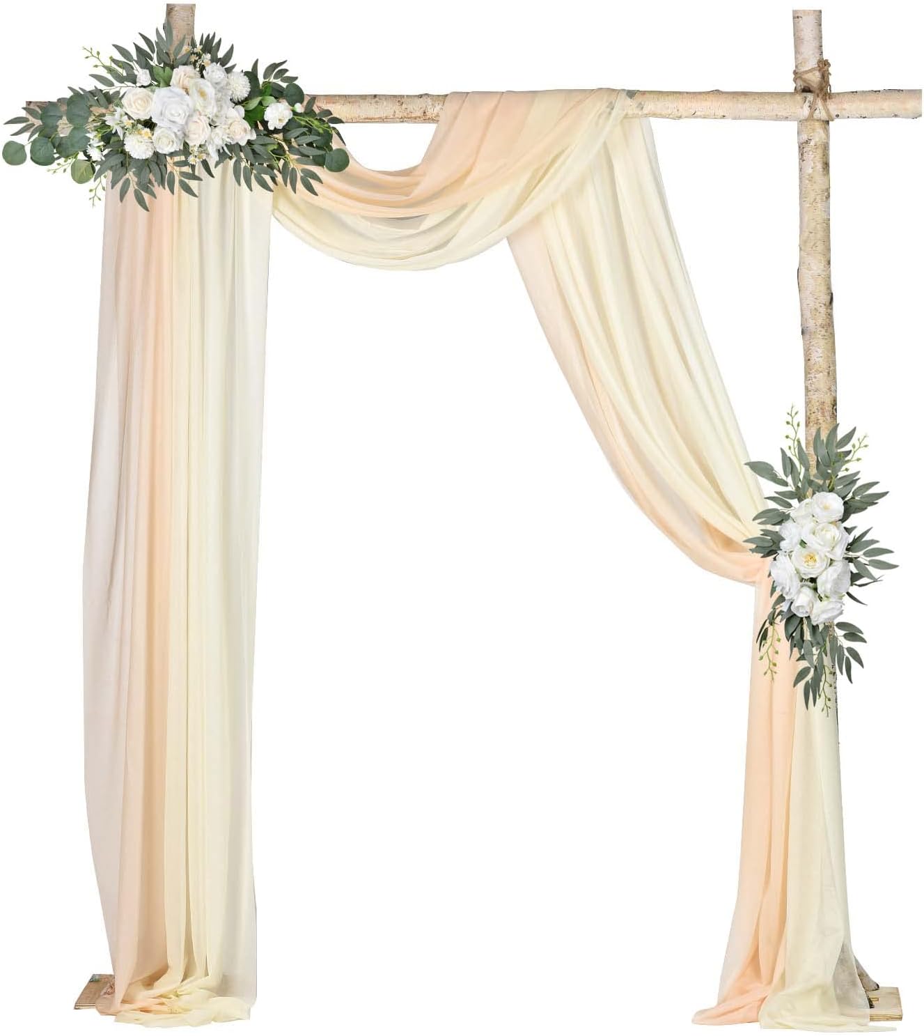 DearHouse 2 paneles de tela para cubrir el arco de la boda, 29.5 pulgadas x 18 pies, cortinas de tela perla para boda, cortina de telón de fondo