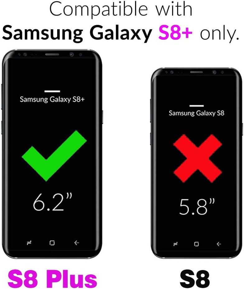 Asuwish Funda para Samsung Galaxy S8 Plus con protector de pantalla de vidrio templado y accesorios para celda, protector delgado Glaxay S8plus S 8