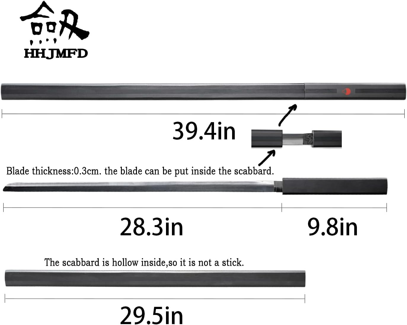 Espada en cosplay y anime Sasuke Kusanagi de acero inoxidable Katana Samurai Sword