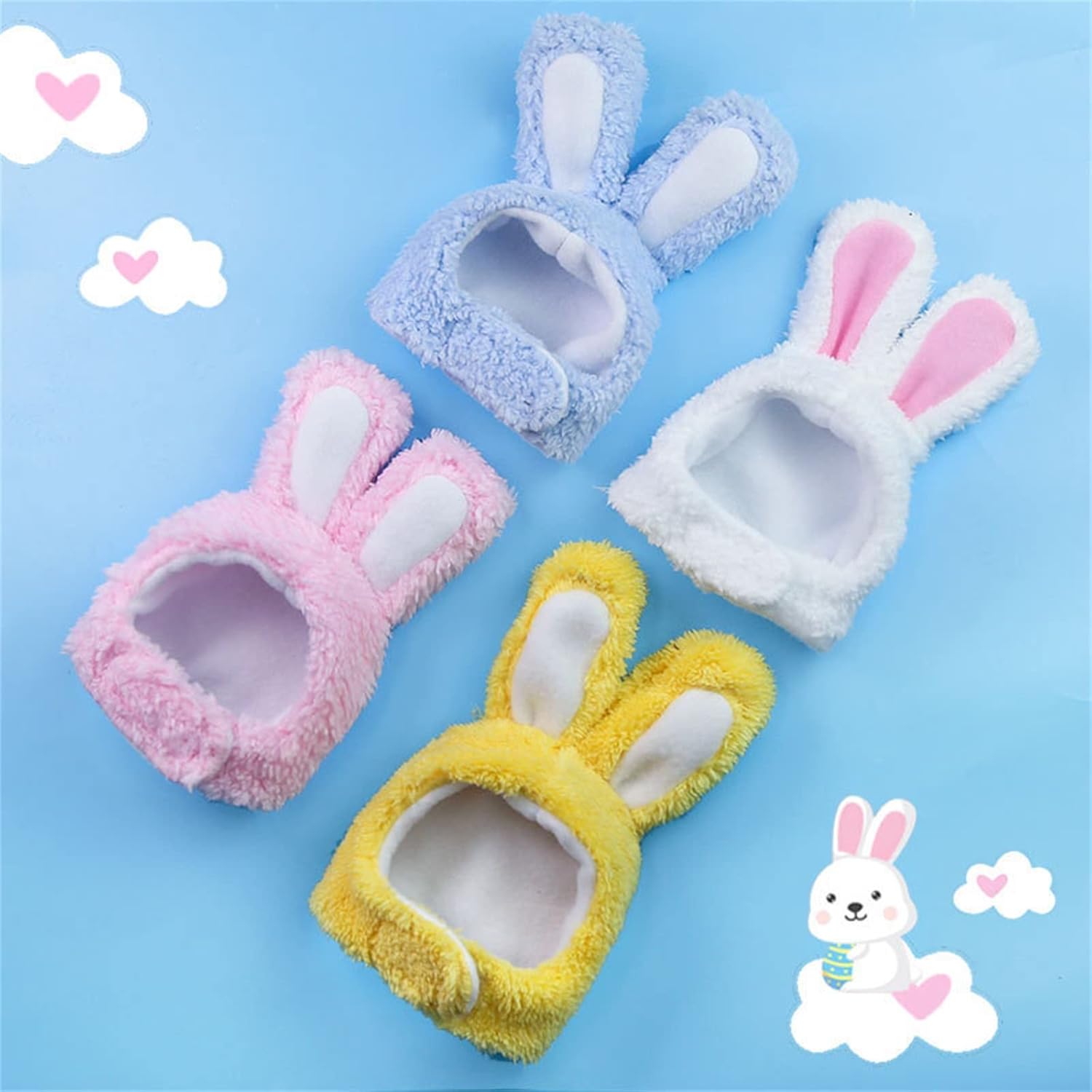 Lindo disfraz de Pascua, sombrero de conejo con orejas para gatos y perros pequeños, accesorio para mascotas, accesorio para la cabeza, 1 unidad