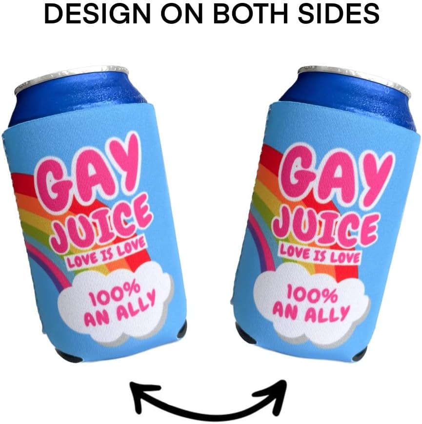Pride Themed Coozies – Muestra tu orgullo y apoyo  Material de neopreno de alta calidad  Paquete de 6 (lata de cerveza estándar de 12 onzas)