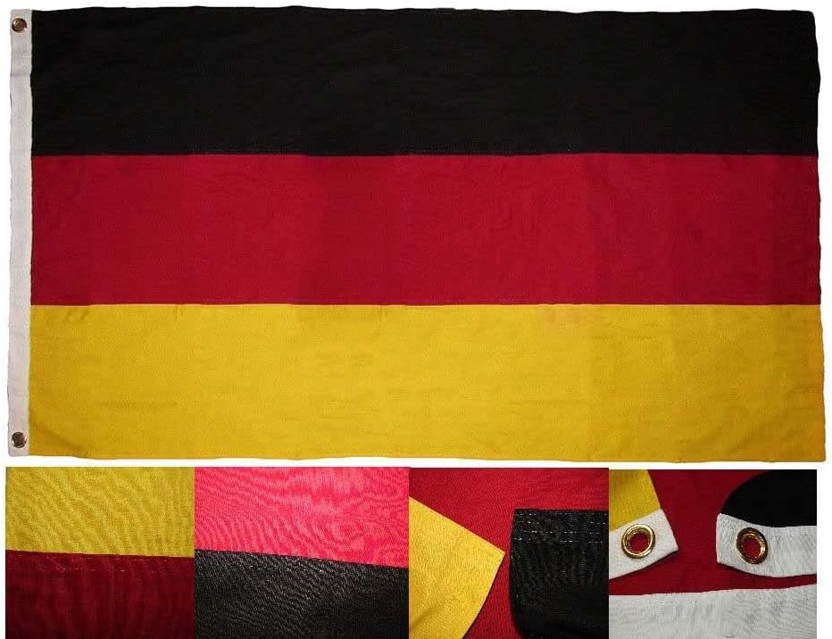 Premium 3×5 Embroidered Germany Plain Country Cotton Flag Large 3’x5′ Grommets