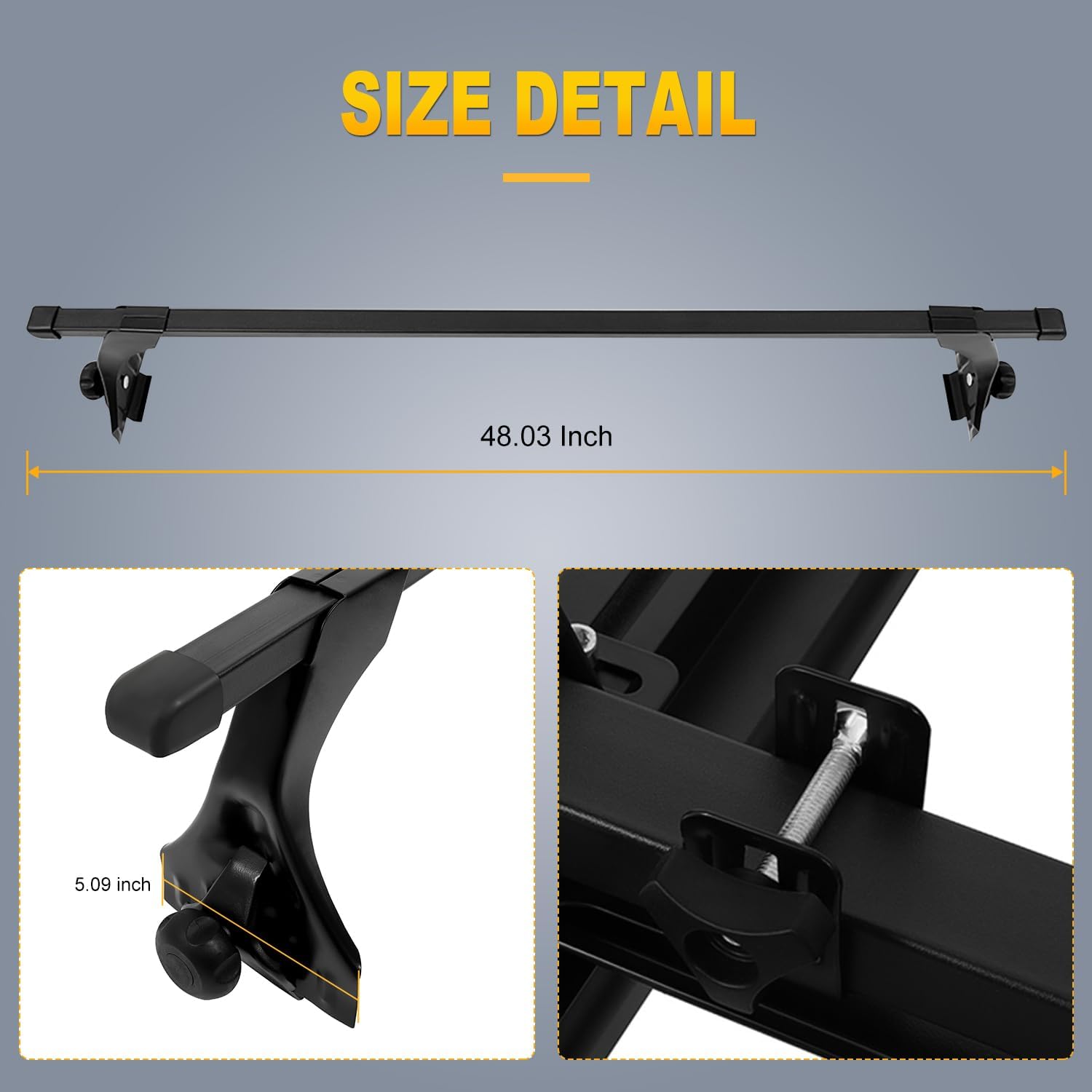 OCPTY Portaequipajes para portaequipajes para barras transversales de 48 pulgadas + cesta de carga compatible con la mayoría de sedanes de 4