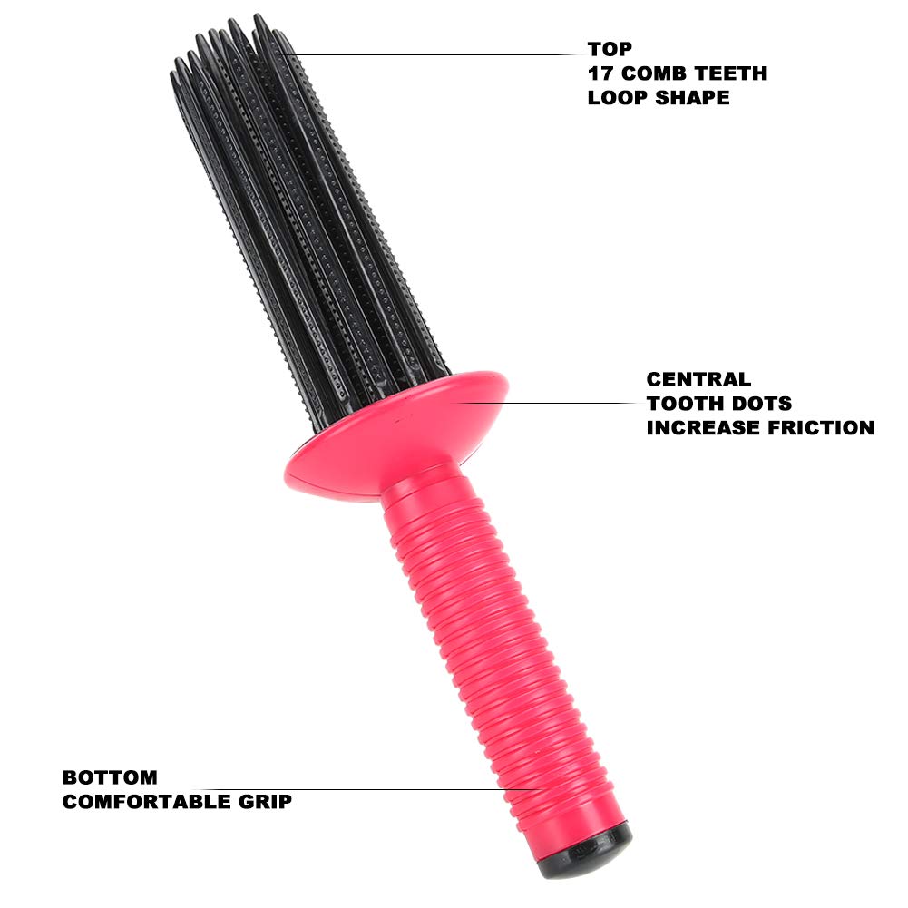 Barra de pelo rizado manual, peine de pelo rizado, peine de rizo, fácil de operar, cabello con rizos enrollables, herramienta de peinado de pelo