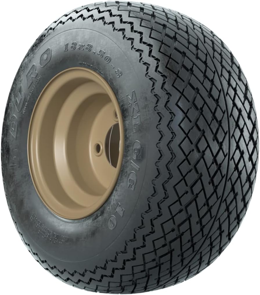 GTW Combo de ruedas y neumáticos para carrito de golf de 8 pulgadas  GTW Stone Steel Wheels on 18×8.5-8 Duro Sawtooth Street Neumáticos  Juego de 4