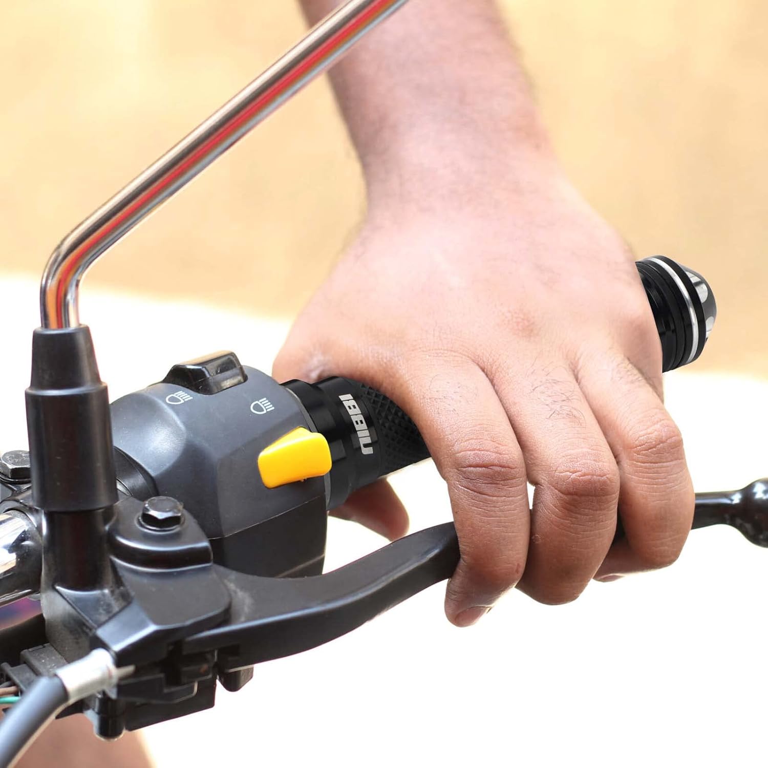 NIBBI Empuñaduras de mano para motocicleta, manubrio de aluminio CNC de carreras y goma suave, empuñaduras de mango de 78 pulgadas para ATV GY6