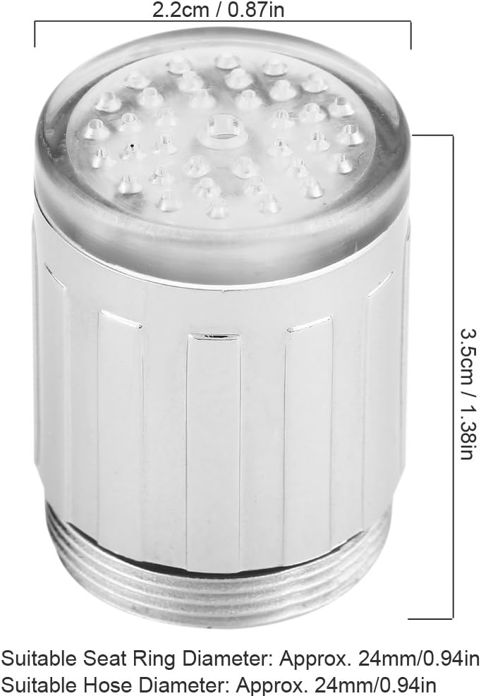 Sensor de temperatura ahorrador de agua, sensor de temperatura LED del grifo con cambio de color LED con control de temperatura de 3 colores para