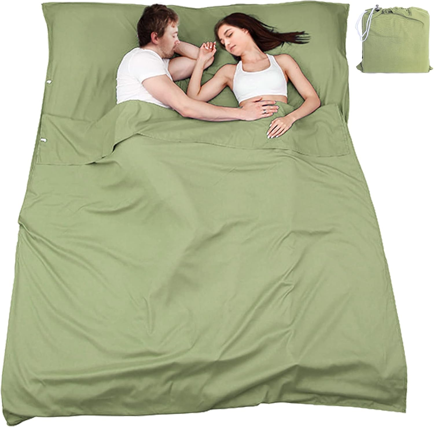 Saco de dormir para viajes y campamentos, ligero, compacto, portátil, delgado, para adultos, sábana de dormir suave de alta calidad para viajes,