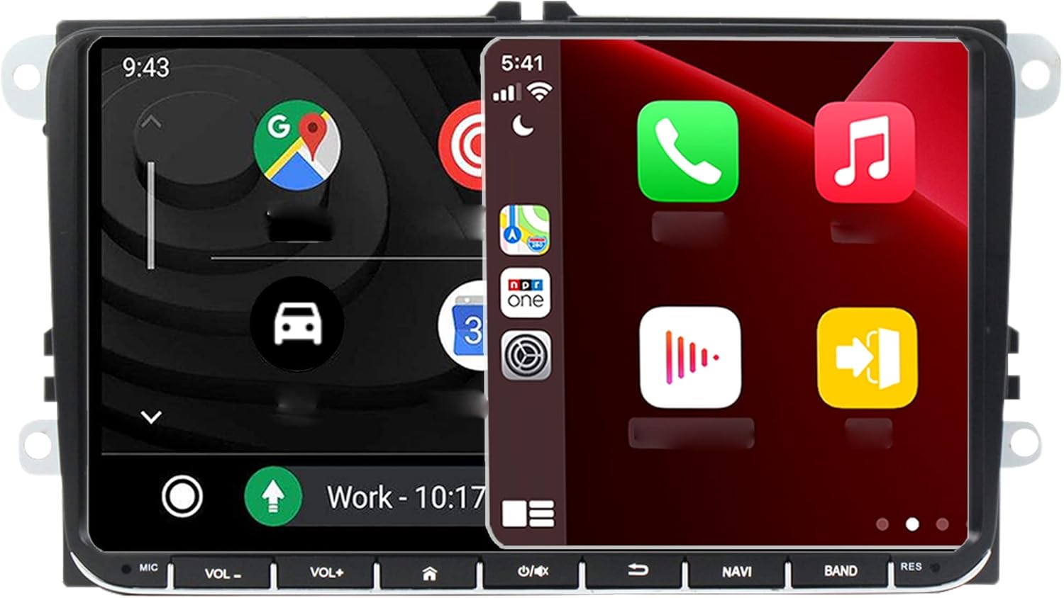 SCUMAXCON 9 “Android 13 inalámbrico Carplay Android Auto Car Stereo 8-CORE 2+32G navegación GPS WiFi BT IPS pantalla táctil DSP USB RVC para VW Golf