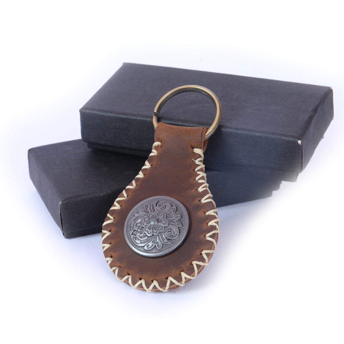 HandMade Keychain Personality Crazy Horse Genuine Leather, Hand Sewn for Women&Men