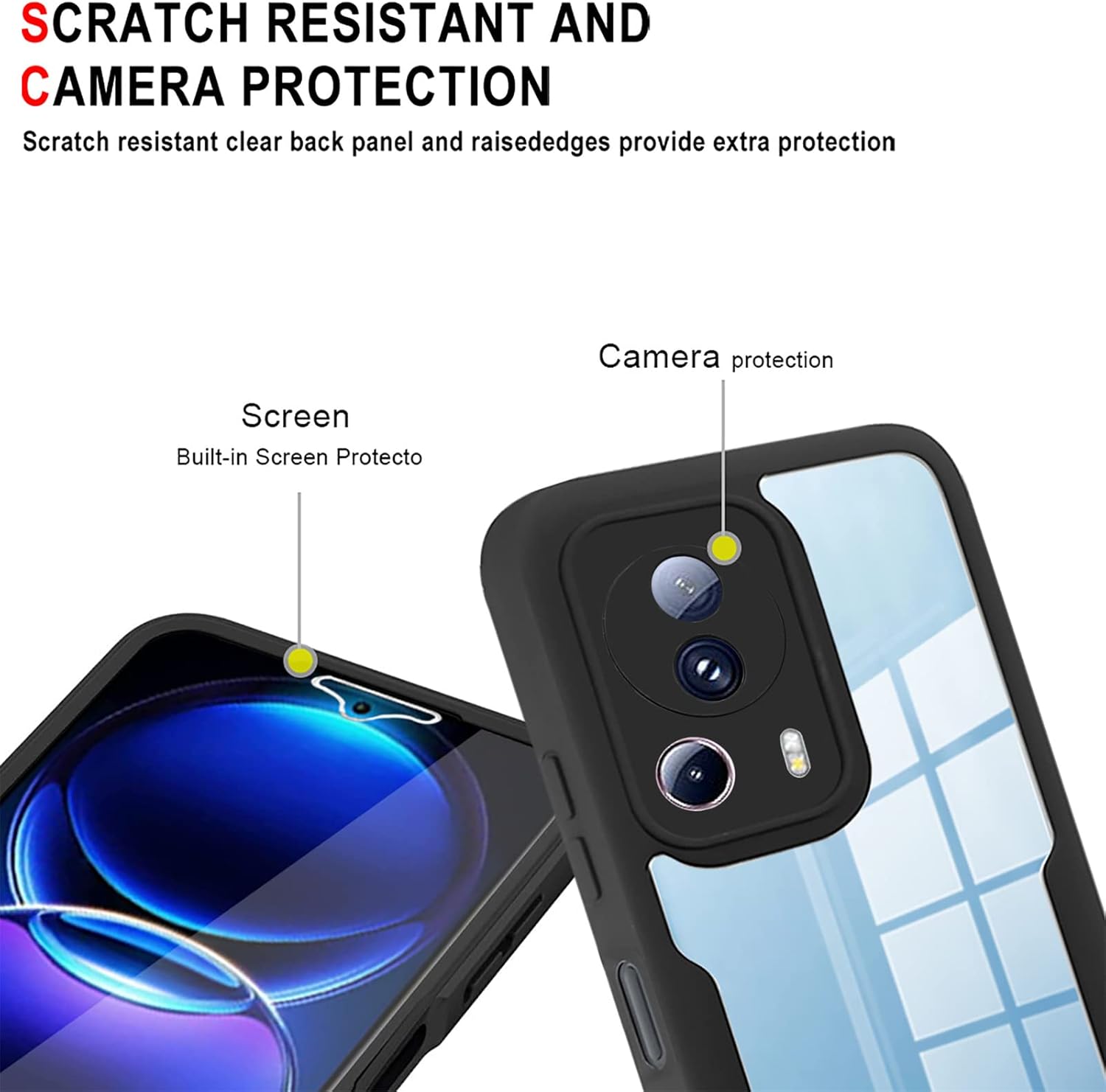 CCSamll – Funda delgada para Xiaomi 13 Lite (no 13) con protector de pantalla, cuerpo completo, transparente, suave TPU, resistente a prueba de