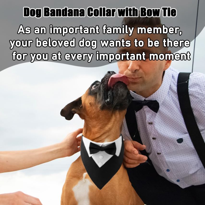 Disfraz formal de esmoquin para perro, para boda, para cumpleaños, para cachorro, con corbatín, ajustable, para mascotas, cuello de moño, para