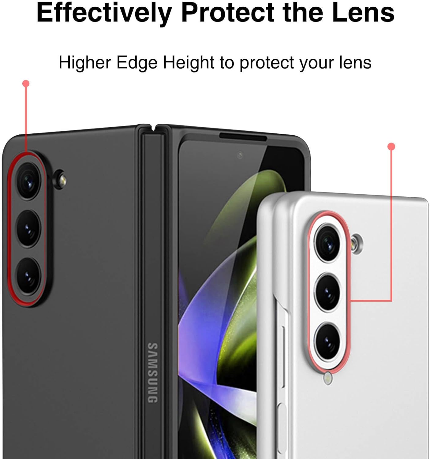 Funda para Samsung Galaxy Z Fold 5, cubierta de cuerpo completo con protector de pantalla integrado, ultra delgada, a prueba de golpes, arañazos,