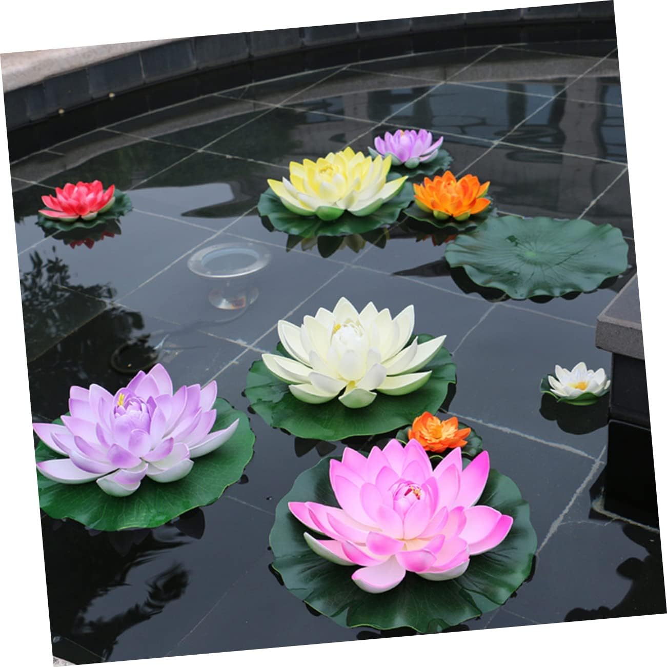 VOSAREA Hojas de loto artificiales, 3 piezas, regadera de hoja de loto simulada para interiores, plantas de aire sintéticas, decoración de follaje,