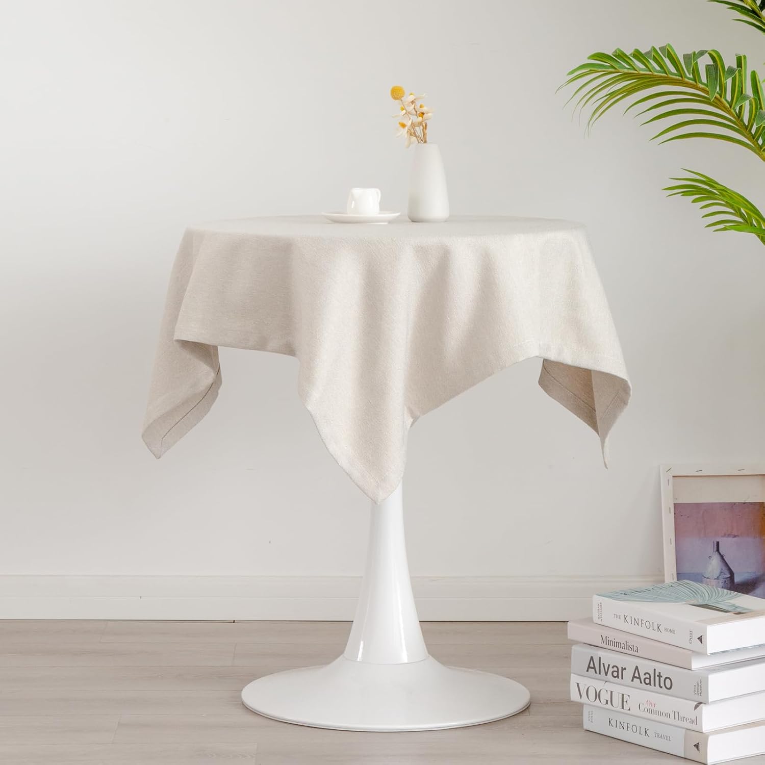 YZKITM Mantel cuadrado pequeño color marfil sólido, lavable, de peso pesado, resistente a las arrugas, mantel de tela suave de granja para
