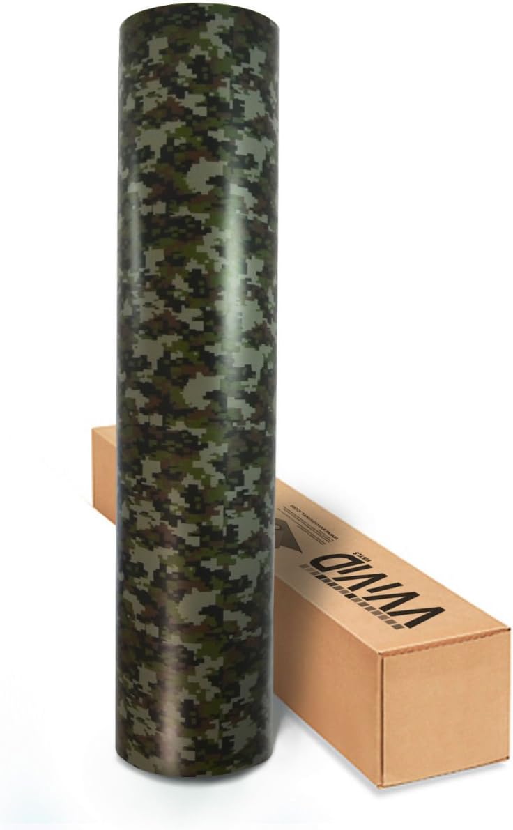 VViViD Película de vinilo de camuflaje digital para bricolaje, sin ensuciar, fácil de instalar, adhesivo de liberación de aire (7 x 5 pies)