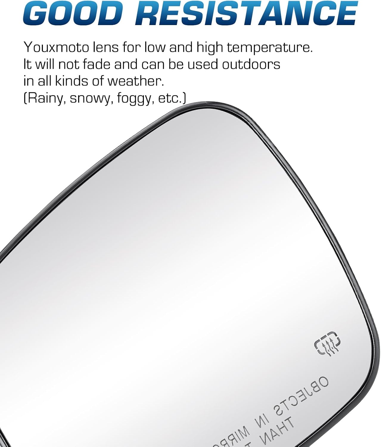Youxmoto Espejo de cristal del lado derecho del pasajero, vidrio calentado para Chrysler Town & Country, Dodge Grand Caravan, RAM CV compatible con