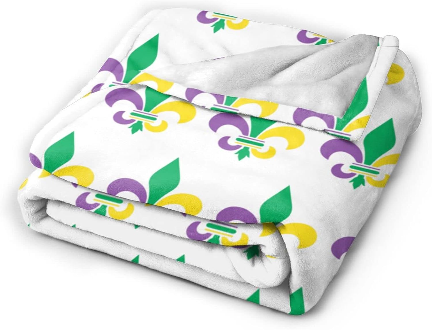 Manta de franela de Mardi Gras con diseño de flor de lis, suave, mullida, acogedora, para sofá, cálida y decorativa