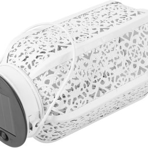 Housoutil Linterna decorativa de metal de luz solar, lámpara de proyector solar, lámpara de proyector solar para porche delantero, farol solar al Housoutil Linterna decorativa de metal de luz solar, lámpara de proyector solar, lámpara de proyector solar para porche delantero, farol solar al