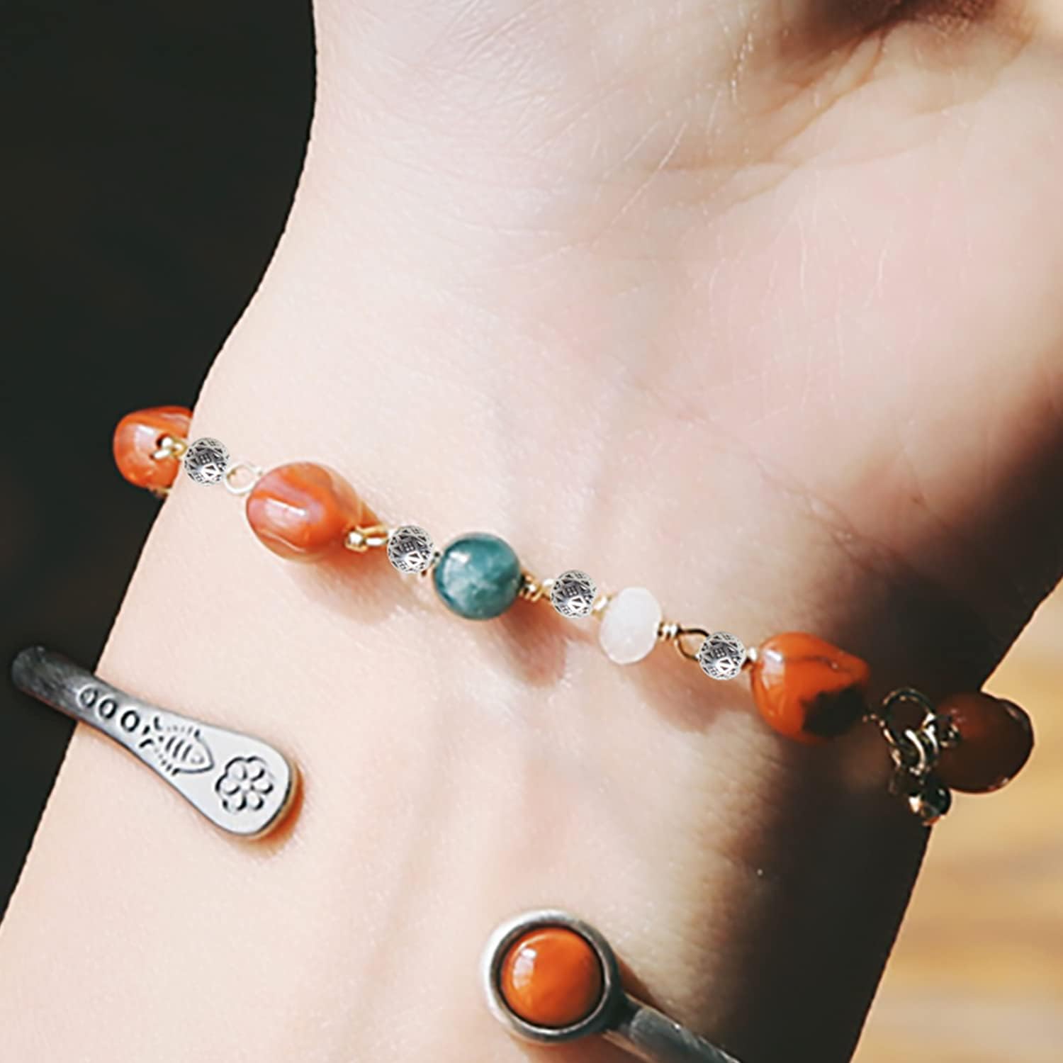 BronaGrand 100 espaciadores de cuentas tibetanas de plata antigua, espaciadores de bolas de Rondelle, cuentas sueltas para joyería, cuentas redondas