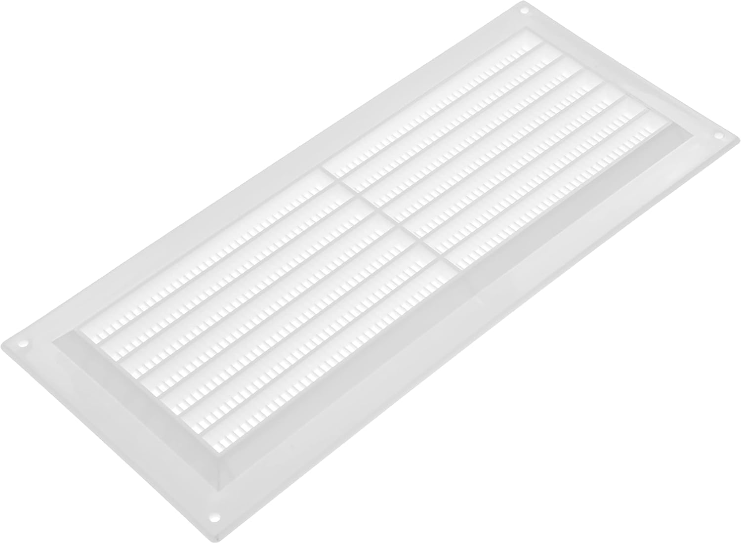 Rejilla de ventilación de plástico blanco de 5 x 12 pulgadas con malla de insectos. HVAC. Cubierta de ventilación interior. No incluye tornillos