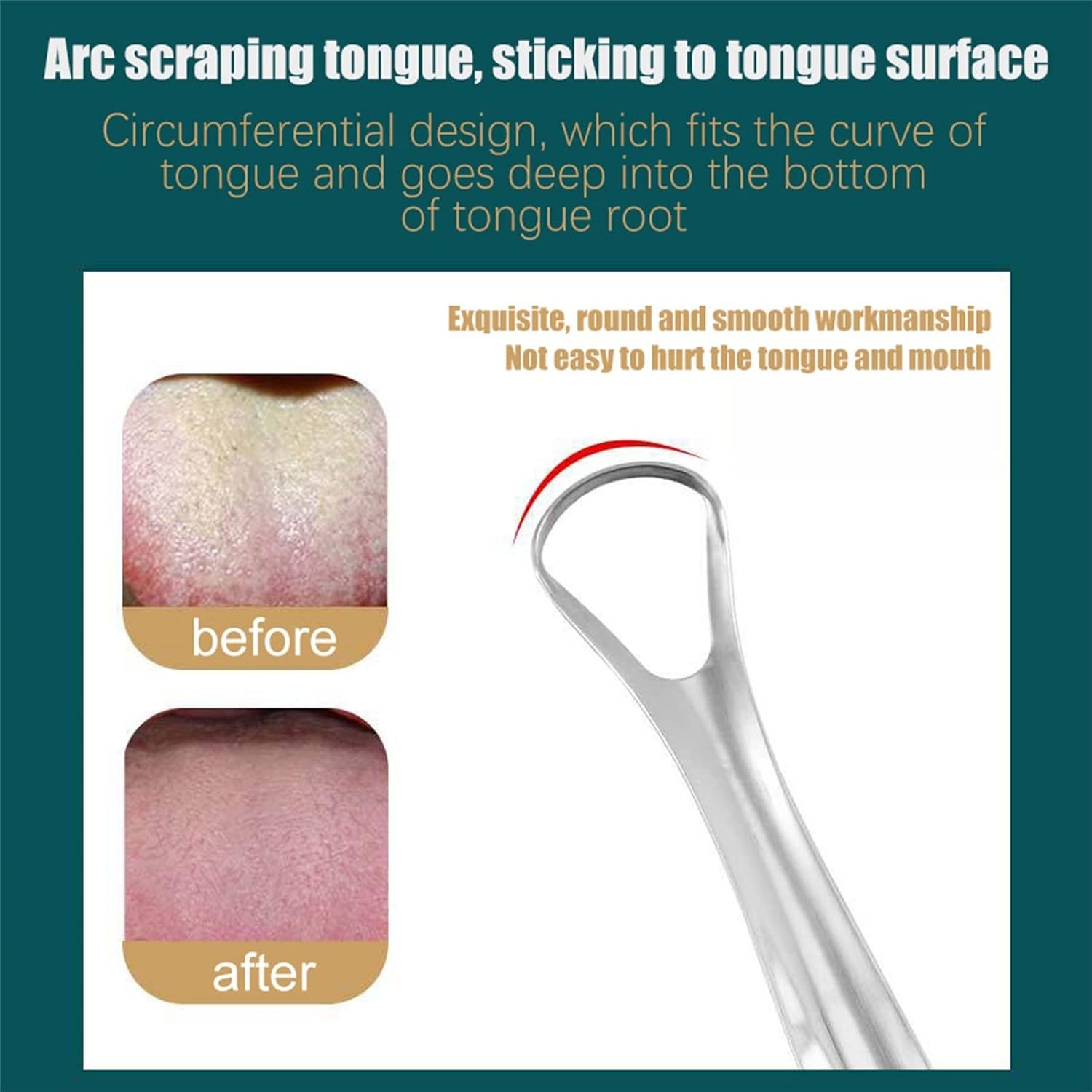 Raspador de lengua para adultos, paquete de 2 unidades, limpiador de lengua para reducir el mal aliento, limpiador de lengua de acero inoxidable,