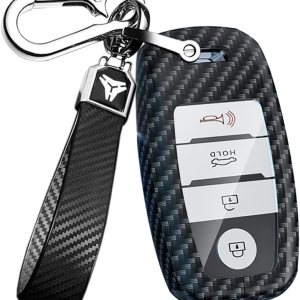 ontto Funda para llavero Kia, diseño de carbono, para accesorios Forte Koup Optima Rio, funda de metal para llaves de Sedona Sorento sin llave, ontto Funda para llavero Kia, diseño de carbono, para accesorios Forte Koup Optima Rio, funda de metal para llaves de Sedona Sorento sin llave,