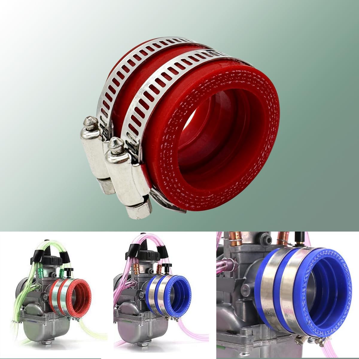 Adaptador de colector de tubo de admisión de carburador de 35, 40, 1.772 in, junta de arranque para motocicleta Dirt Pit Bike (1.772 inrojo)
