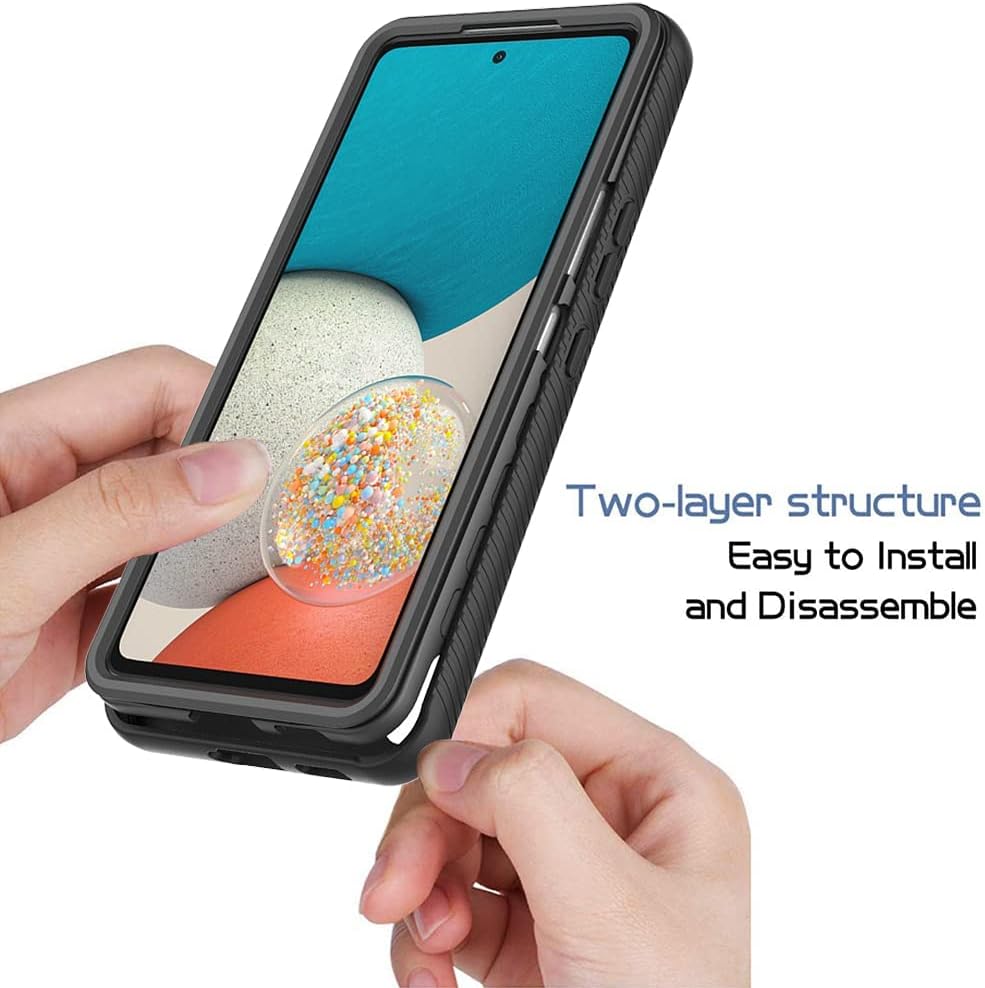 Asuwish Funda para teléfono Samsung Galaxy A53 5G con protector de pantalla de vidrio templado y soporte delgado, híbrida, resistente, funda