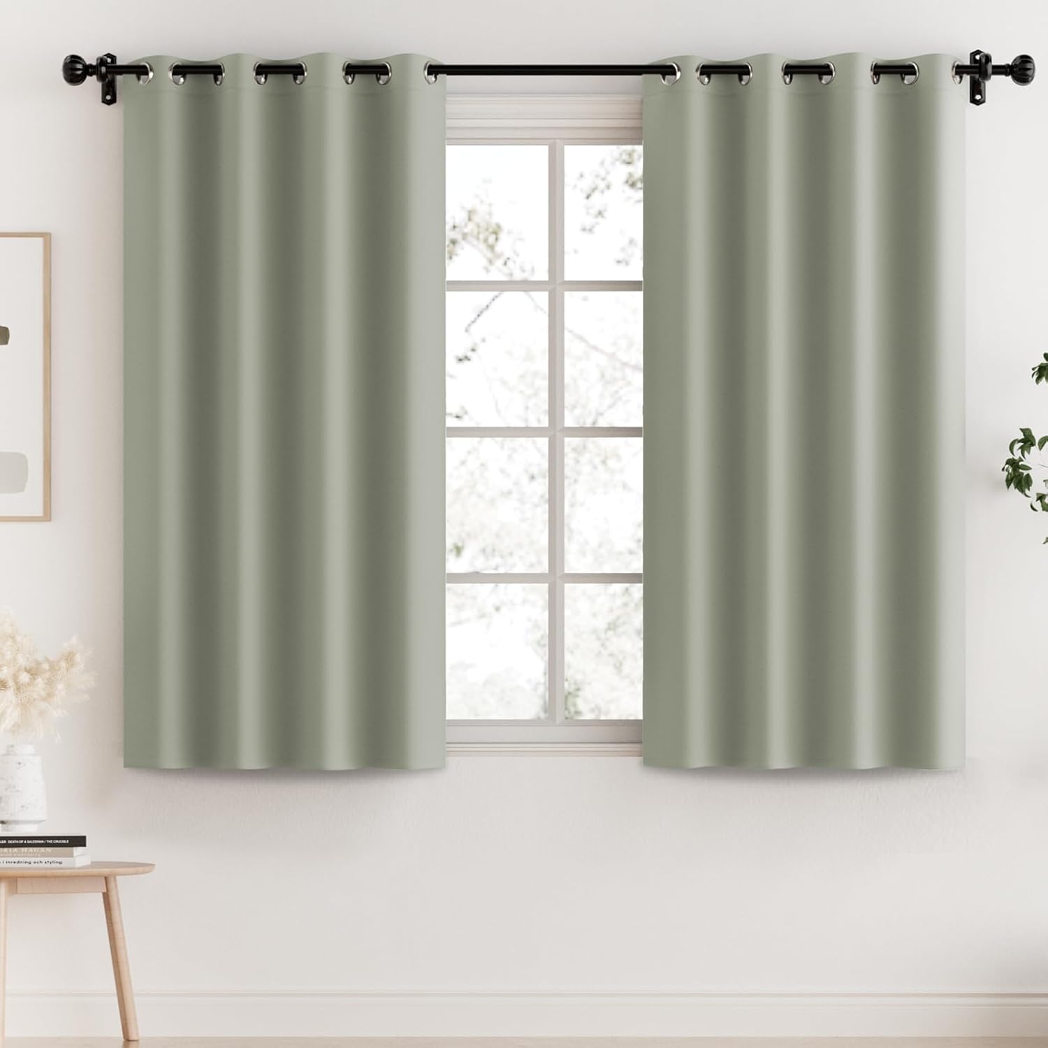 H.VERSAILTEX – Cortinas con 100% de opacidad para dormitorios, salas de estar, con aislamiento completo de luz y calor, con forro negro, set de 2