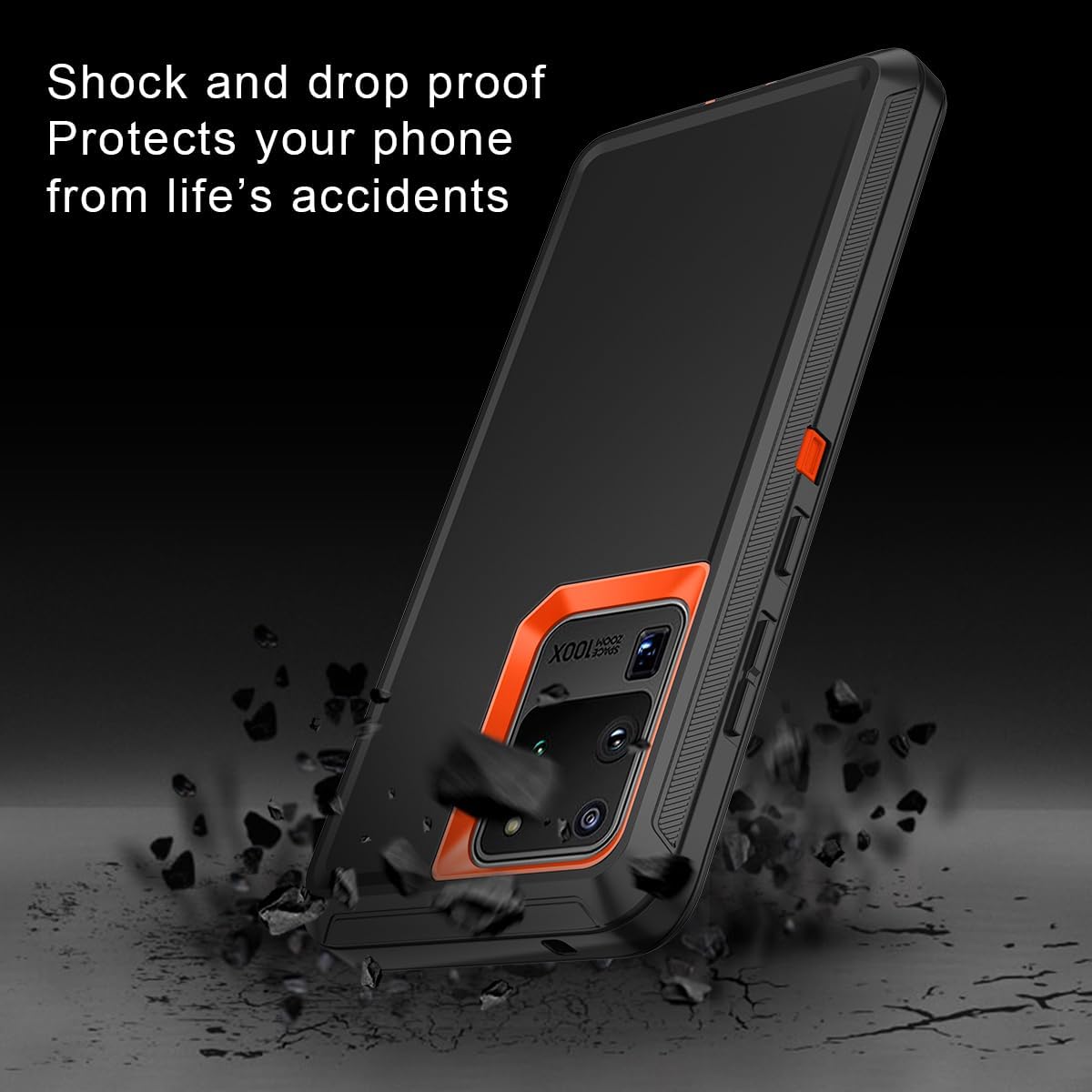 I-HONVA Funda para Galaxy S20 Ultra a prueba de golpes, a prueba de polvo y caídas, 3 capas de protección de cuerpo completo sin protector de