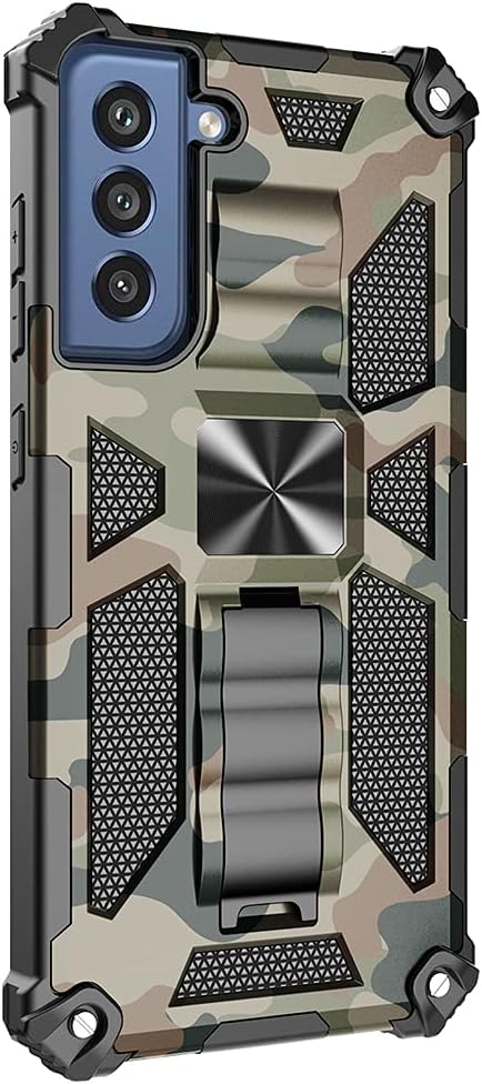 Funda para Samsung Galaxy S21 (no compatible con S21 Plus), funda de camuflaje militar con protección de grado militar, probada en caídas y función